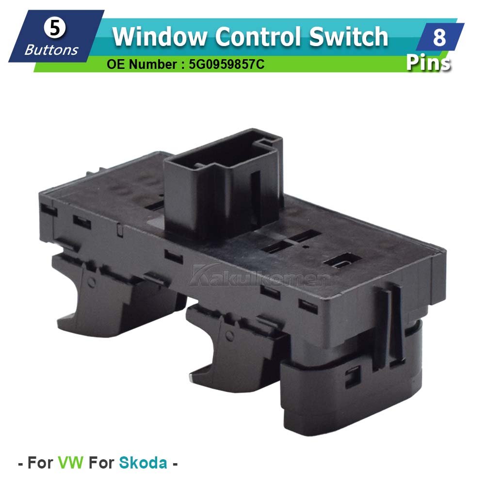 NEVOSA 5G0959857C Driver Side Master Car Window Lifter Control Switch for VW Golf 7 MK7 Touran Tiguan Carfter 5GG959857A