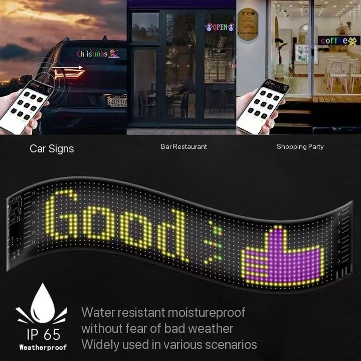 Programmable Animations Text Graffiti DIY Editor Bluetooth APP Flexible Message Display APP Rides Sign LED Light Signs for Car