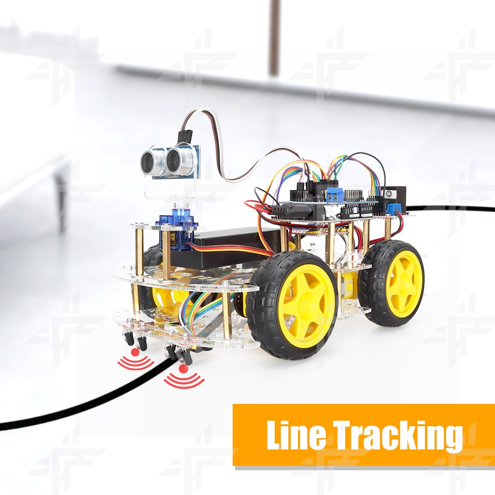 Tscinbuny Smart Robot Car Kit for Kids Toys with Tutorial line Tracking Bluetooth Modules Scientific Education for Arduino