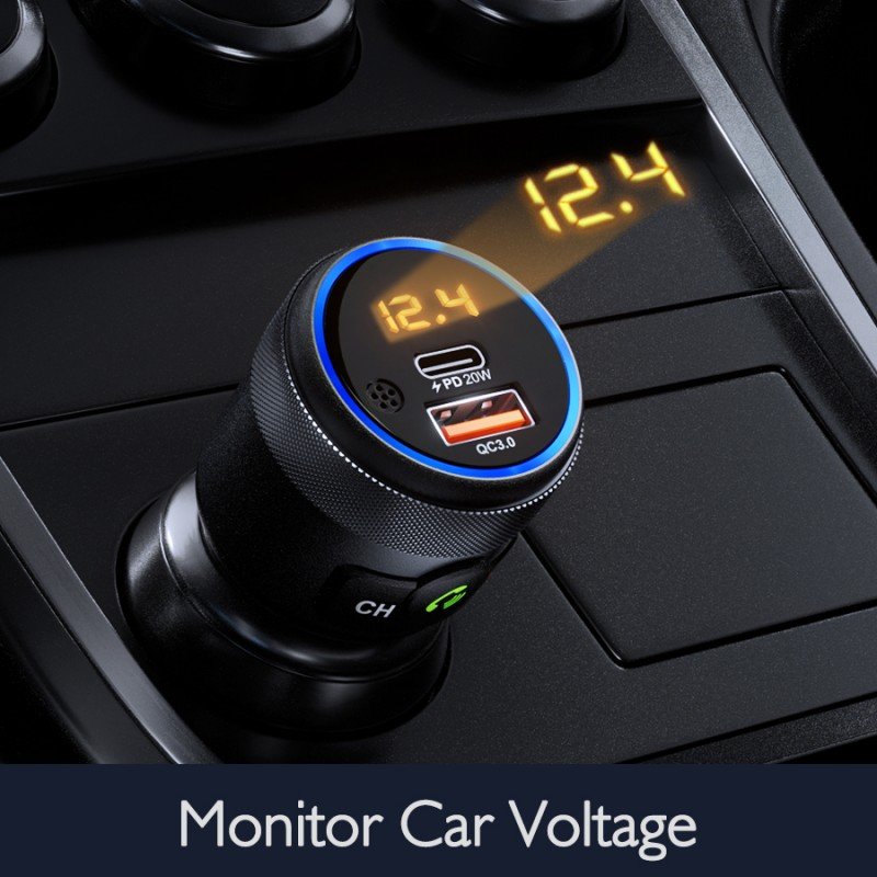 New HiFi Bass MP3 Player Wireless Bluetooth 5.1 FM Transmitter for Car QC3.0 Fast Charger Audio Adapter Bluetooth Car Kit