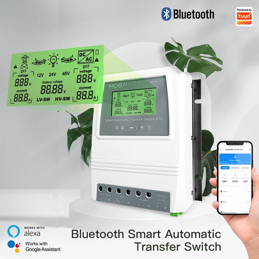 Automatic ATS Dual Power Transfer Switch Solar Charge Controller for Solar Wind System Phone Control