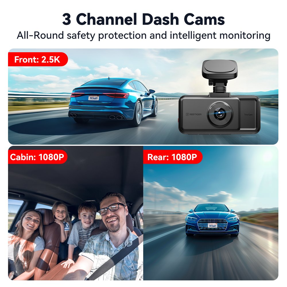 REDTIGER Distributor A6 Car Black Box 4K Dual Night Dash Camera Front and Rear Built-in WiFi & GPS 24H Parking Mode