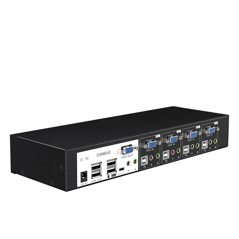 Mt-Viki Automatic Usb Vga 4 Port Kvm Switch With Audio Output