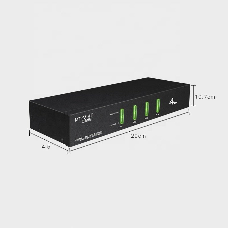 Mt-Viki Automatic Usb Vga 4 Port Kvm Switch With Audio Output