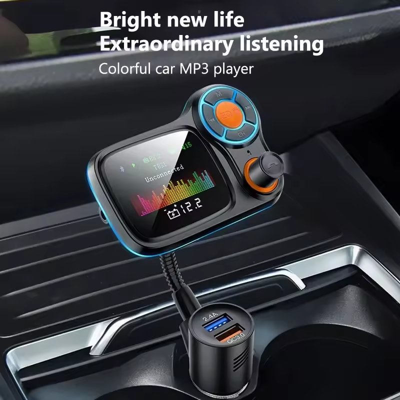 Car Mp3 Player Bluetooth Car Kit Wireless Hands Free FM Transmitter BT5 USB Charger LCD Monitor Car FM Modular