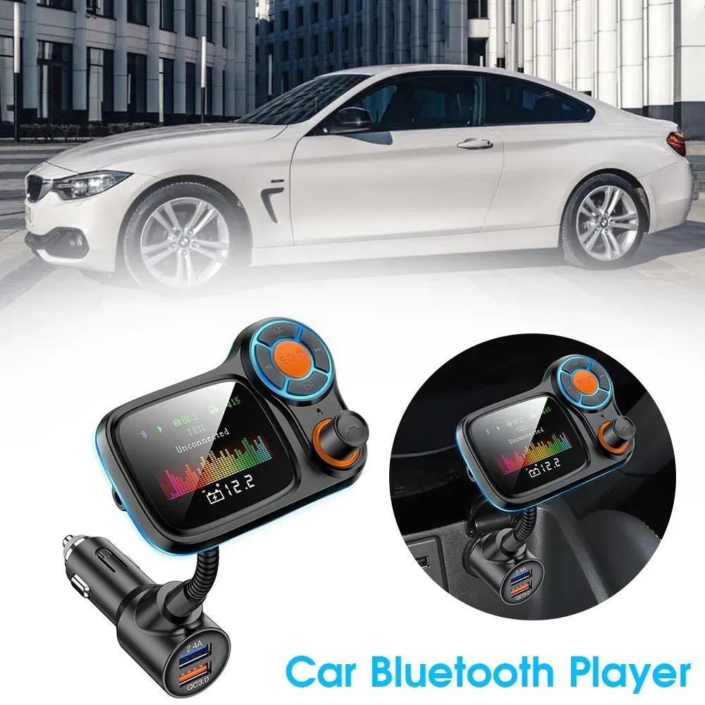 Car Mp3 Player Bluetooth Car Kit Wireless Hands Free FM Transmitter BT5 USB Charger LCD Monitor Car FM Modular