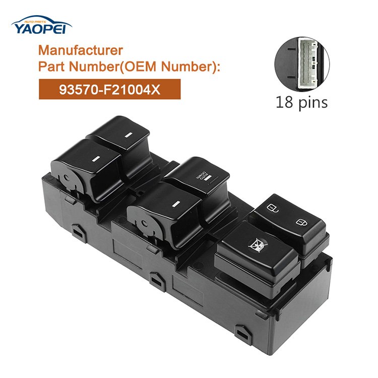 Power Window Switch Front Left 93570F21004X 93570-F21004X for Hyundai Elantra 2017-2022