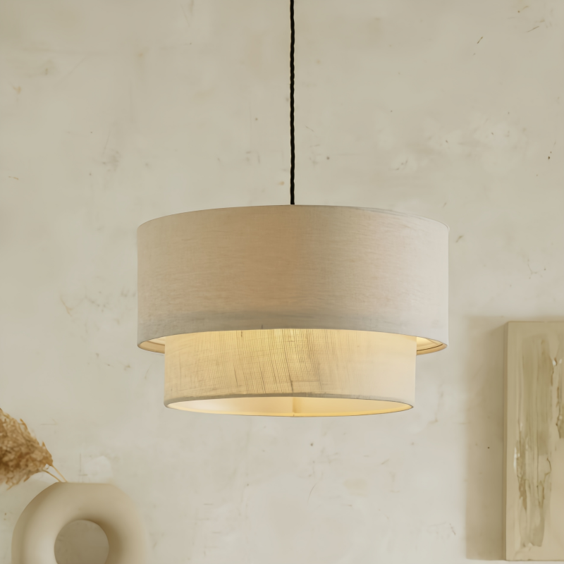 Modern Minimalist Pendant Lamp Living Room Bedroom Hanging Light Dining Room Fabric Lamp Shades Chandelier for Home Decoration