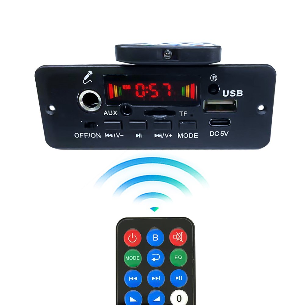 2*5w 3.7/5V Bluetooth MP3 Kit Decoder Board Karaoke Microphone FM Radio USB TF MP3 Music Car Player