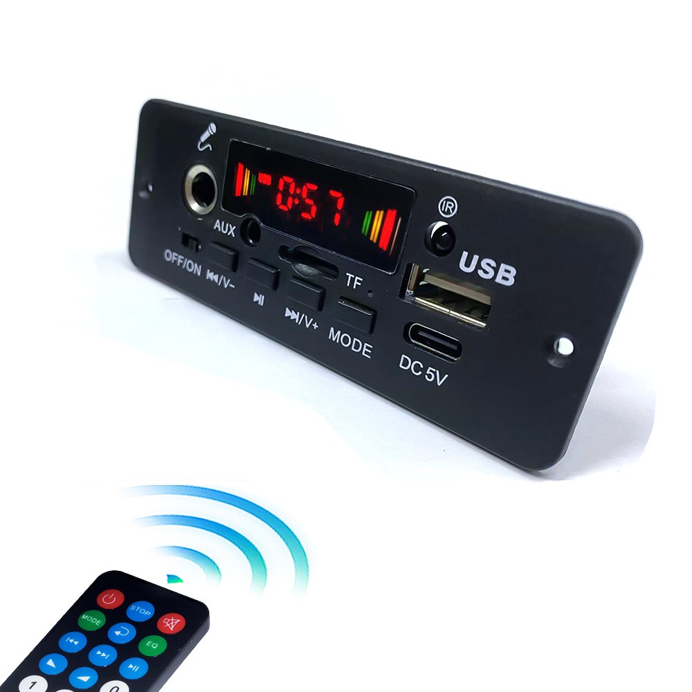 2*5w 3.7/5V Bluetooth MP3 Kit Decoder Board Karaoke Microphone FM Radio USB TF MP3 Music Car Player