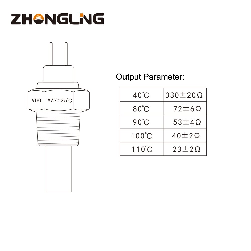 VDO 1/2 Machinery Diesel Engine Water Temperature Sensor with Warning Contact Generator Parts & Accessories