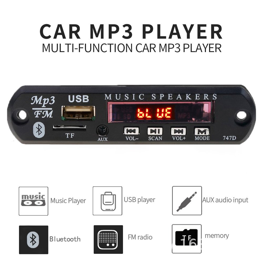 Factory Price 5V 12V USB Mp3 Player Blue Tooth Received Board Car MP3 Player Music Player Card Fm