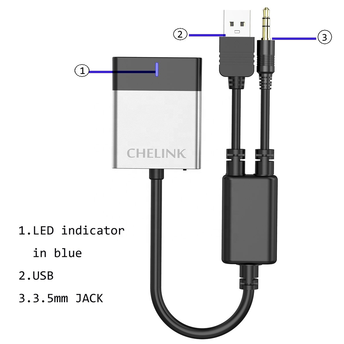 Car Kit Wireless for Blue-tooth Audio 3.5mm AUX USB Music Adapter Receiver Dongle Cable for BMW and Mini Cooper