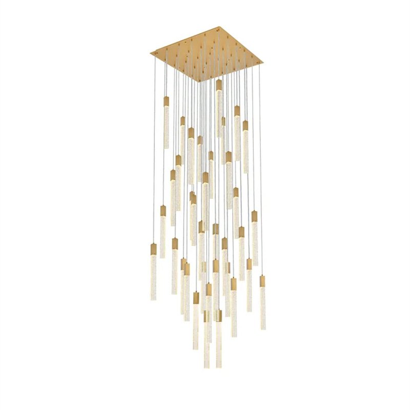 2023 Designer Modern Crystal Pendant Lights Luxury Villa Staircases LED Simple Long Chandelier Decor Lights for Home