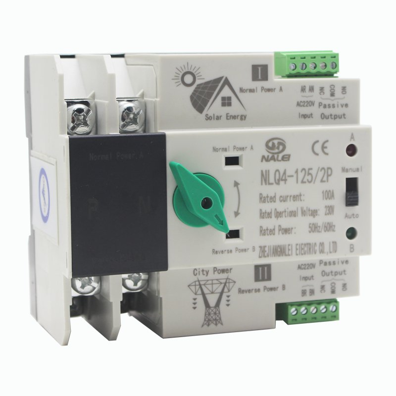 220 Voltage Auto Switches Ats Change Over Protector Changeover Manual Transfer Switch NLQ4-125 Auto Transfer Switch