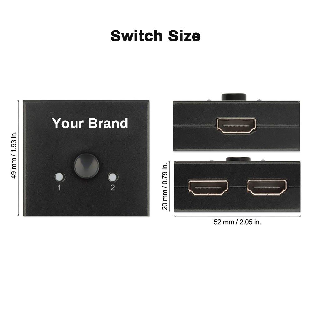Ture 4K HDMI Switch HDMI Bi-directional 1x2 HDMI Splitter 1 in 2 Out with 2 Port Supports UHD 4K 1080P 3D HDR HDCP Splitter