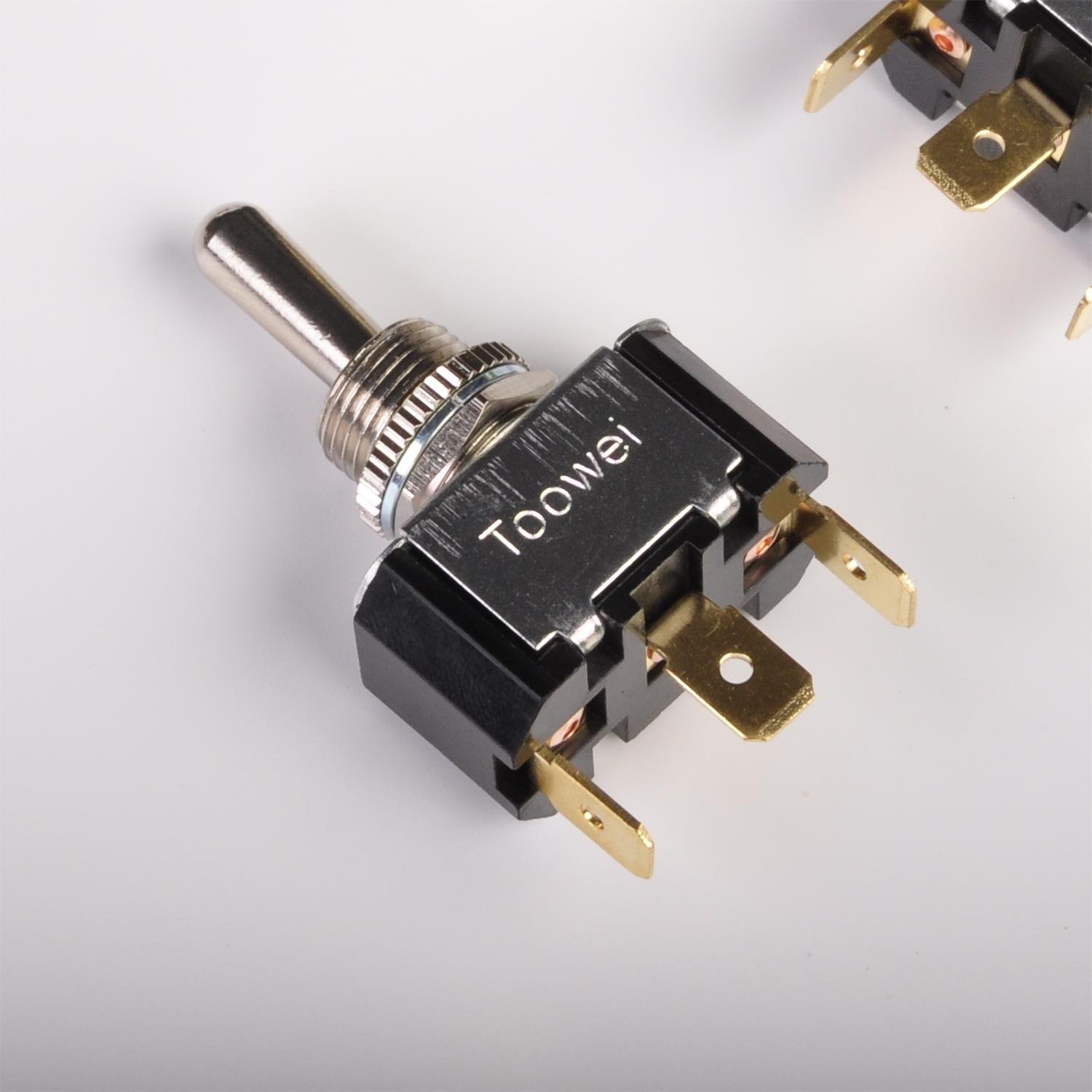 TOOWEI 12v Momentary Toggle Switch Factory Auto Toggle Switch Manufacturer Industrial (on)-off-(on) Toggle Switch Spring Reset