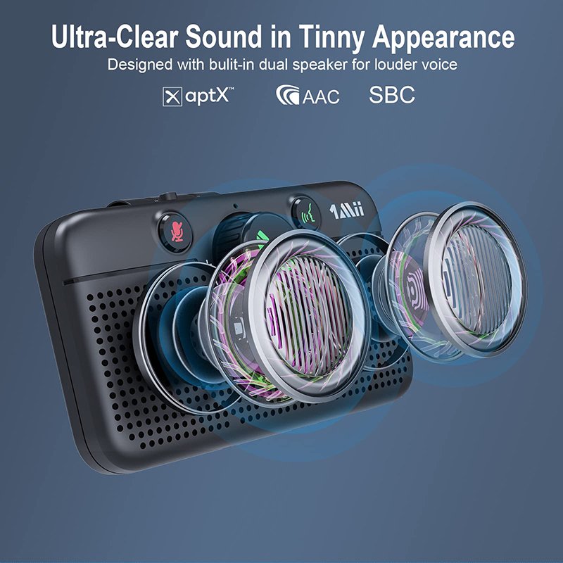 Bluetooth 5.0 USB Car Speaker Wireless Car Smartphones Kit With Voice Control Audio Music Receiver Support to Connect 2 Phones