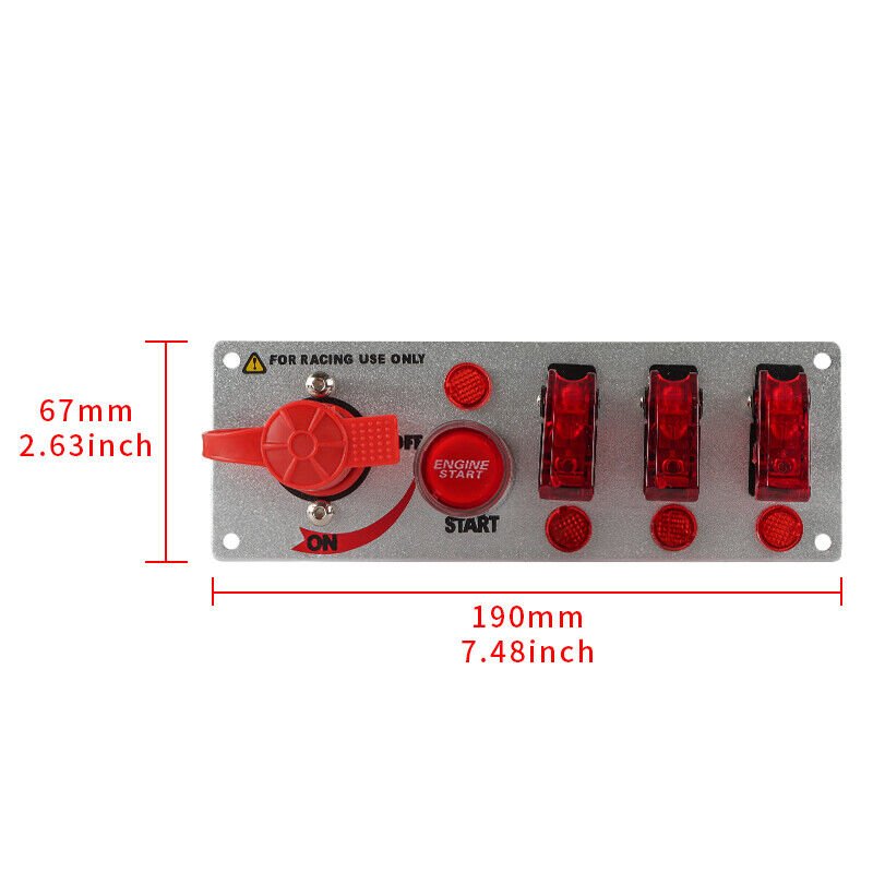 12V Ignition Switch Panel for Racing Car Push Button Switch Panel with Relay Kit