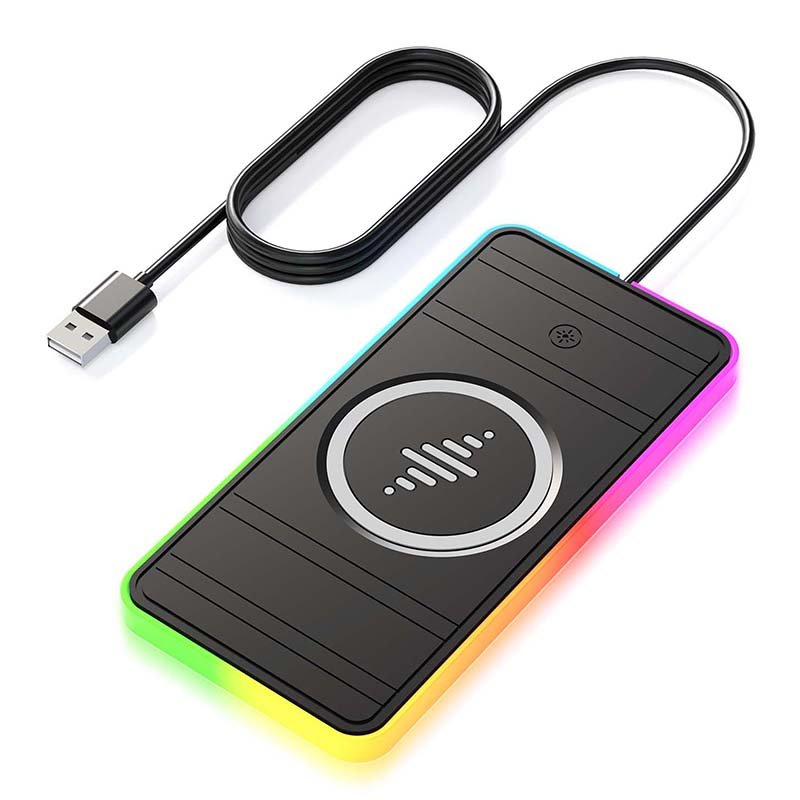 Car Wireless Charger Desktop Pad RGB Colorful Compatible With All Qi Devices DIY for Automobiles Multiple Security Protection