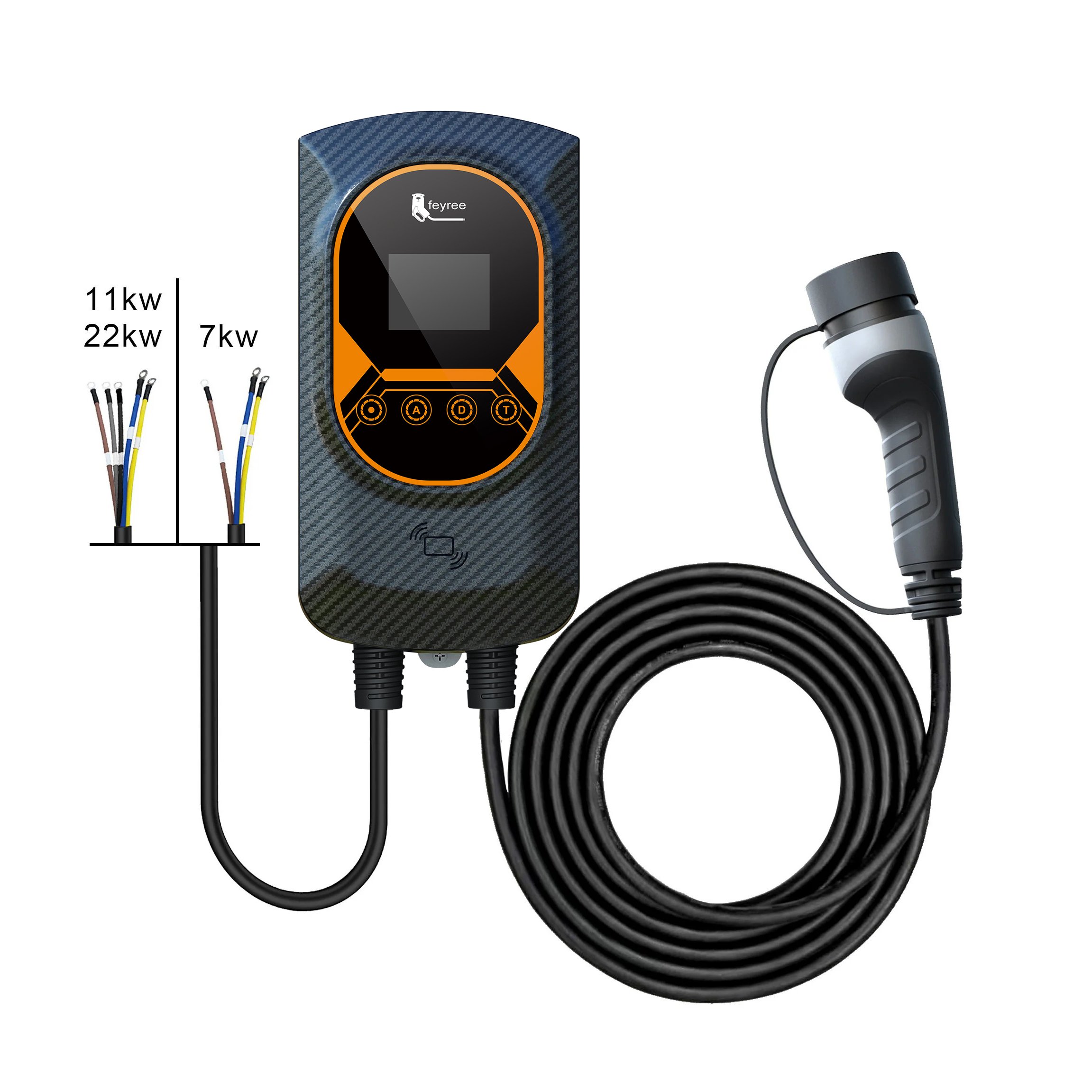 Feyree EV Charger 7kw 22kw 32A Level 2 Wholesale Fast EV Charger Station Home Wallbox Electric Car Charging Stations