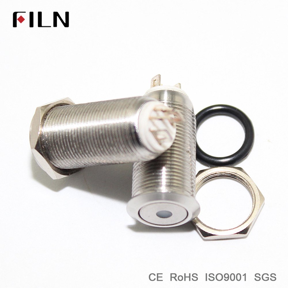 12mm CE Illuminated and Timer Push Button 3V Led Switch Red Yellow Blue Waterproof Ip68 Stainless Steel Button Switch