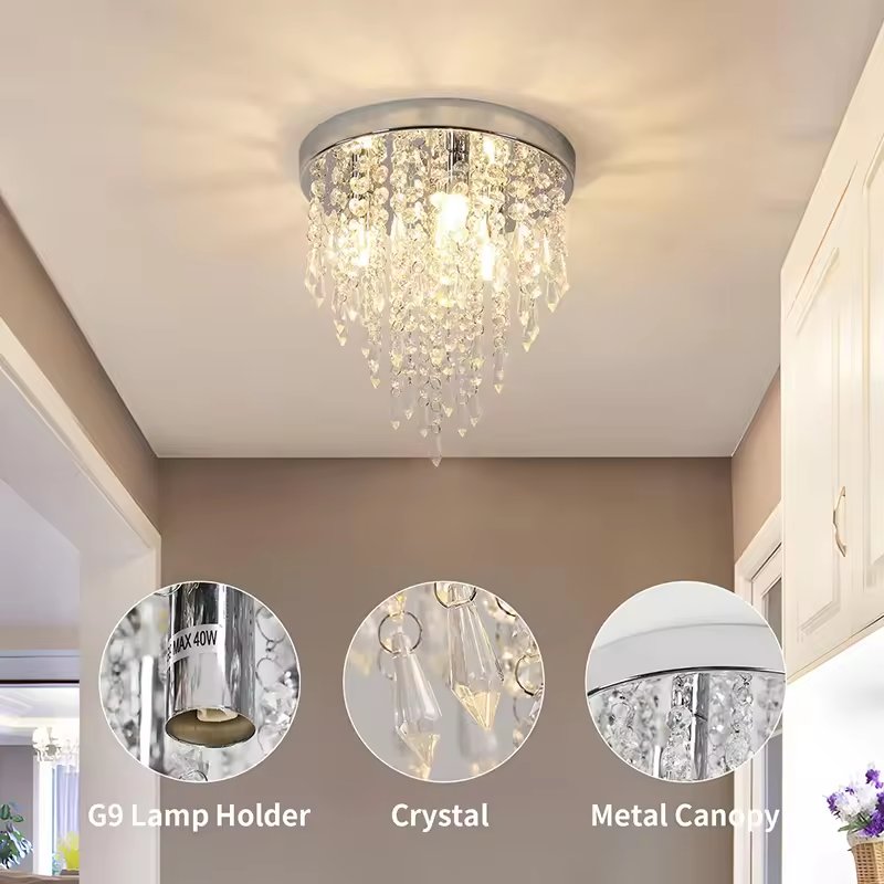 Modern Nordic Decorative Led Chandelier Crystal Ceiling Luxury Lustre Chandelier Light for Hotel Living Room