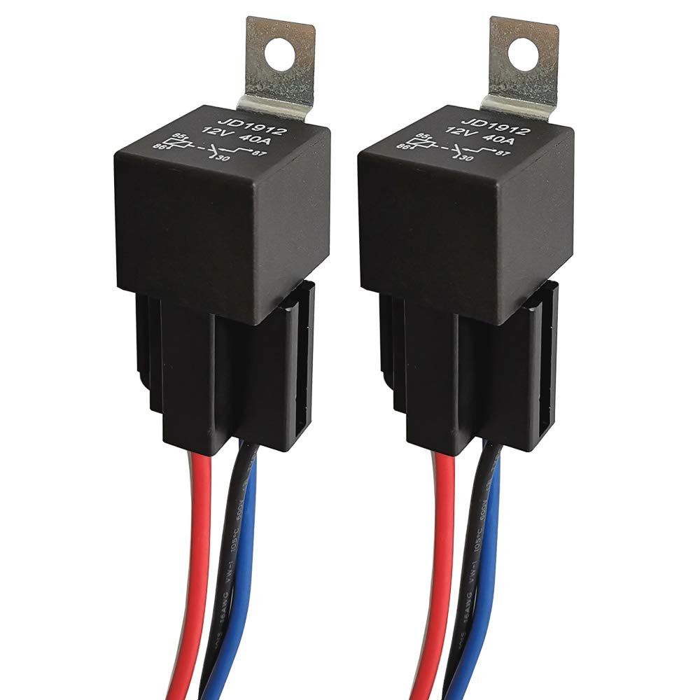 12v 40A 5pin Relay SPDT with Socket and Harness Relay Switch Kit Is Applicable to Automobile, Truck, Motorcycle and Boat