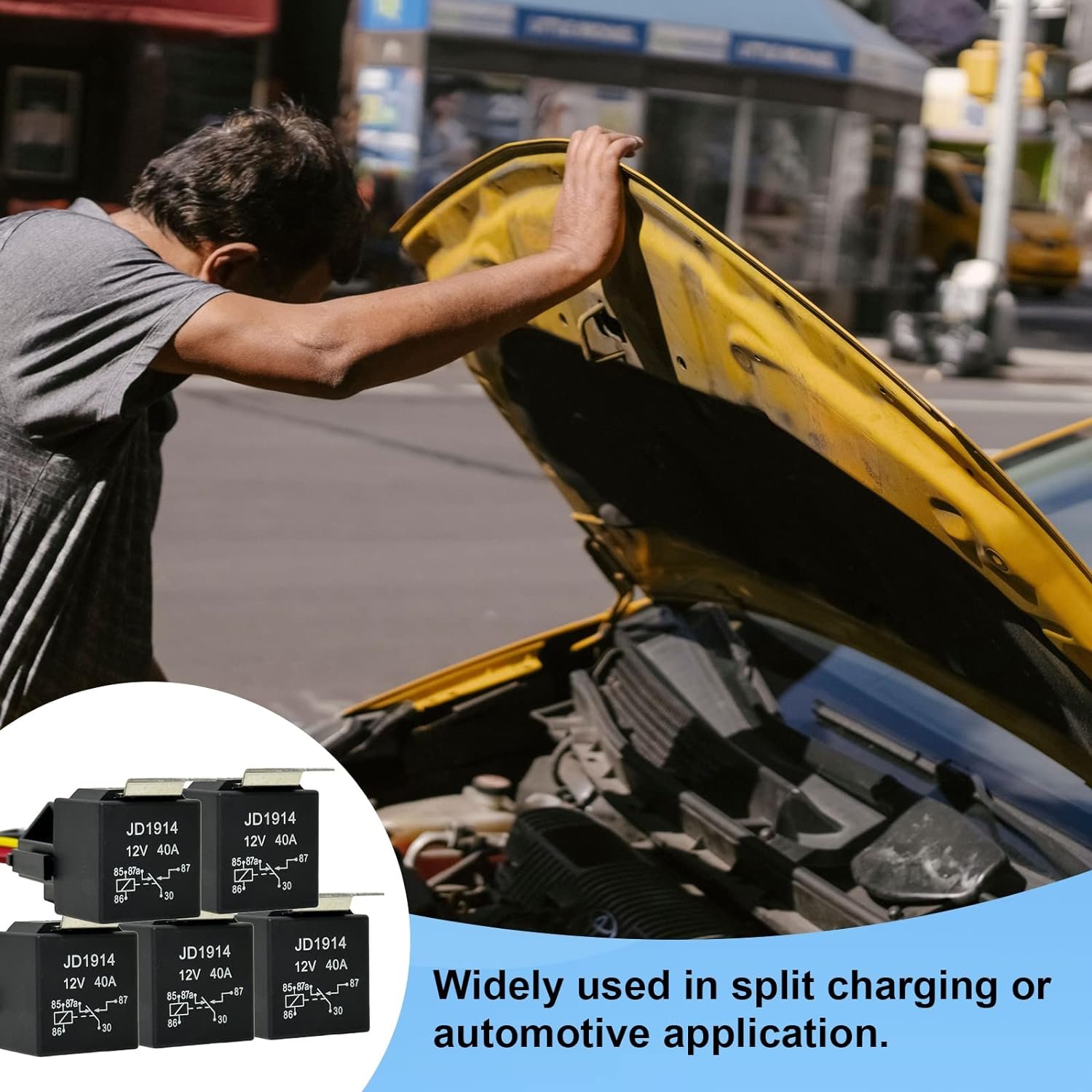 12v 40A 5pin Relay SPDT with Socket and Harness Relay Switch Kit Is Applicable to Automobile, Truck, Motorcycle and Boat