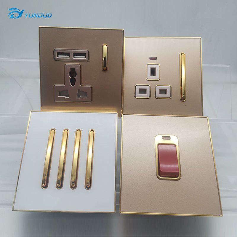 Factory Wholesale UK Standard Ultra -thin Design PC Panel Home Wall Switches And Sockets Electrical