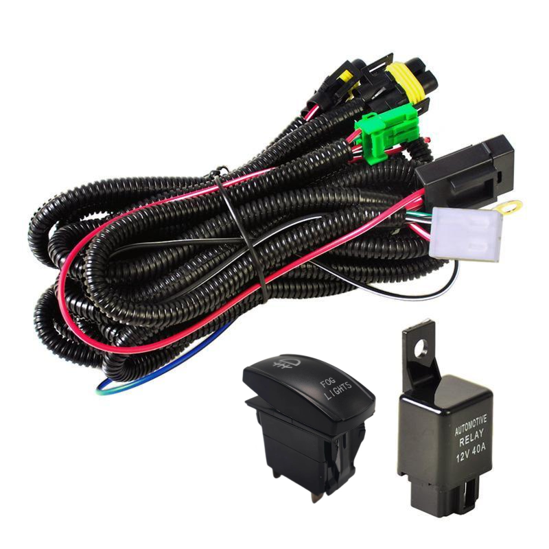 Automotive LED Light Switch Long Wire Group Fog Light Switch Auxiliary Light Switch Harness for Universal Cars