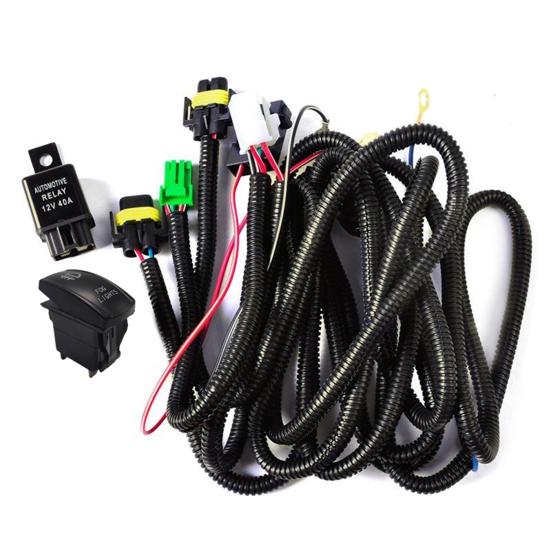 Automotive LED Light Switch Long Wire Group Fog Light Switch Auxiliary Light Switch Harness for Universal Cars