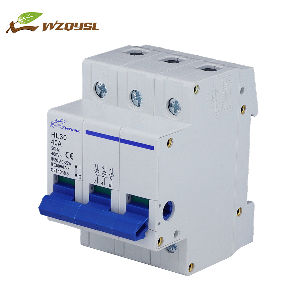 WZQYSL Hot Sale 4 Phase Isolating Switch Breaker Type of Isolator Main Electrical Auto Switch HL30-100 4P 200A Change Over MCB