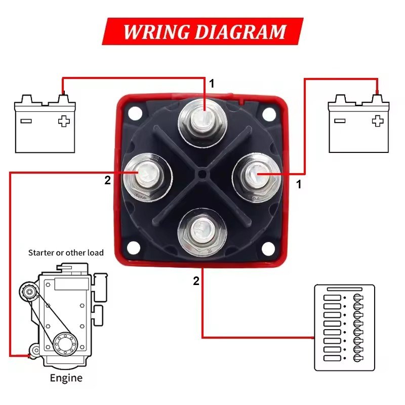 6010 12V 48V Battery ON/Off Disconnect Switch 300A Ignition Protected Heavy Duty Cut off Switch for Marine Auto Battery