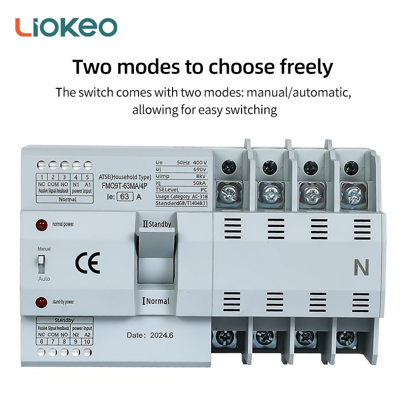 PC Type Smart Household Electric Generator ATS Dual Power Daul Power Changeover Auto Transfer Switch
