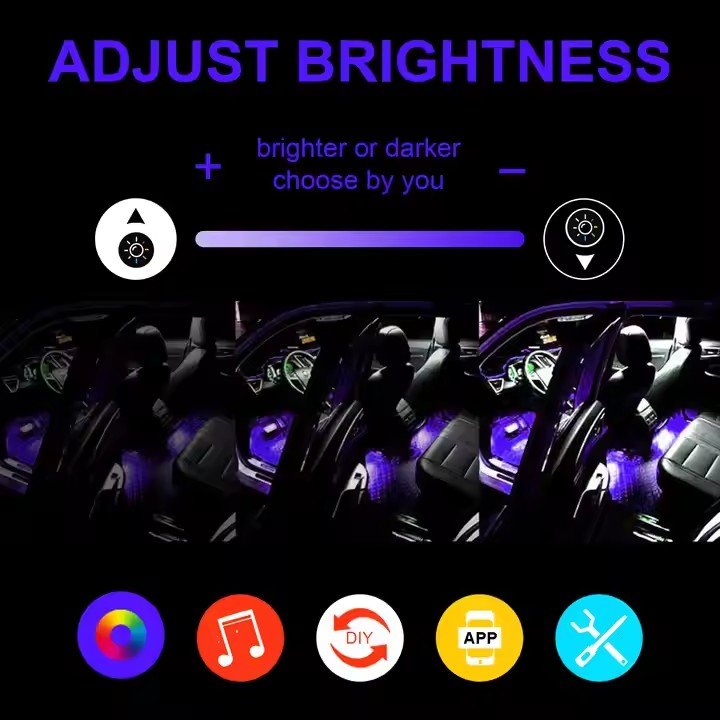 Cheap Price RGBIC BLE Car light Bar decorative for car and Automatic mood lighting dimming lighting strip kit
