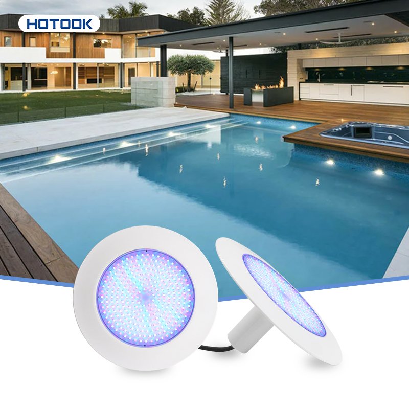 HOTOOK 1.5/2Inch Ultra-Thin Resin Filled IP68 RGB LED Pool Lights DC 12V PC Remote Control Spa Underwater Swimming Pool Lighting