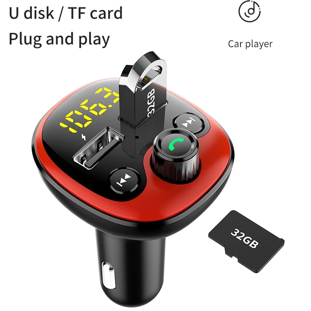 Wireless In-Car FM Transmitter Radio Adapter with MP3 Player Car Kit Handsfree Call Car Charger