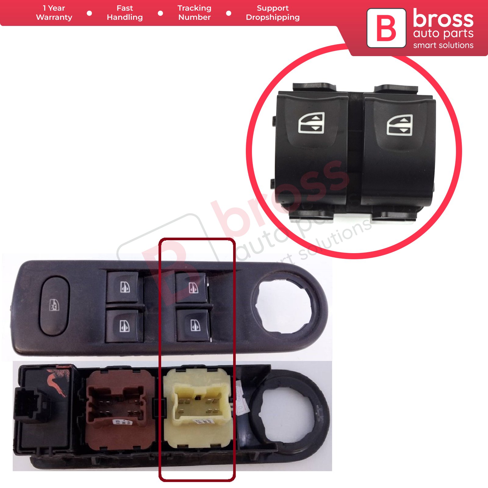 BDP1218 Window Regulator Switch Driver Door 254118722R for Captur 1 Clio 4 Trafic 3 Dacia Lodgy Duster Bross Auto Parts