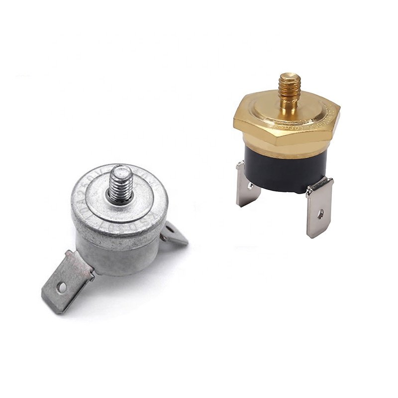 Dual Pin 90C Copper Bimetal Electric Radiator Cooling Fan M4 Screw KSD301 Auto Reset Thermostat Grounding Switch Protector