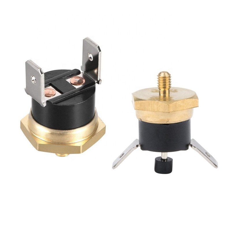 Dual Pin 90C Copper Bimetal Electric Radiator Cooling Fan M4 Screw KSD301 Auto Reset Thermostat Grounding Switch Protector