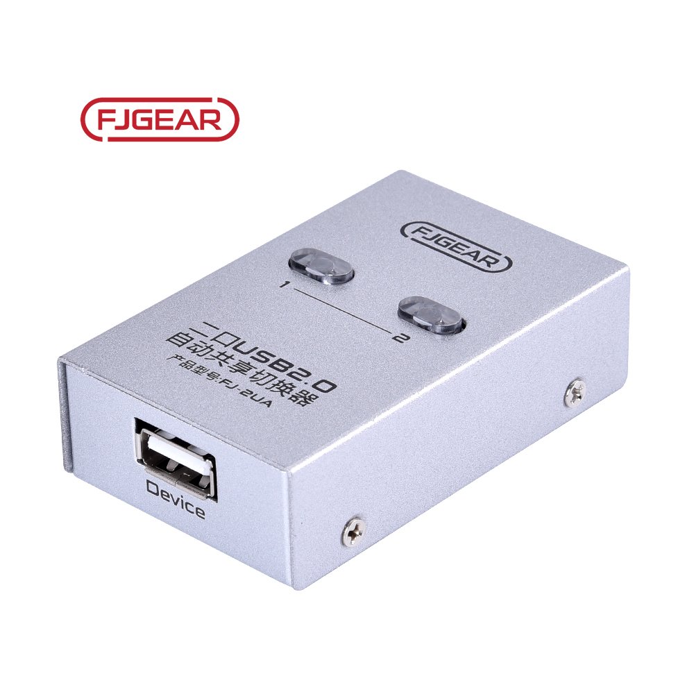 FJ-2UA(small Packing) Fjgear 2 Port Usb Switch Keyboard/hotkey or Push Button Switching Supports Transfer Rates up to 480Mbps