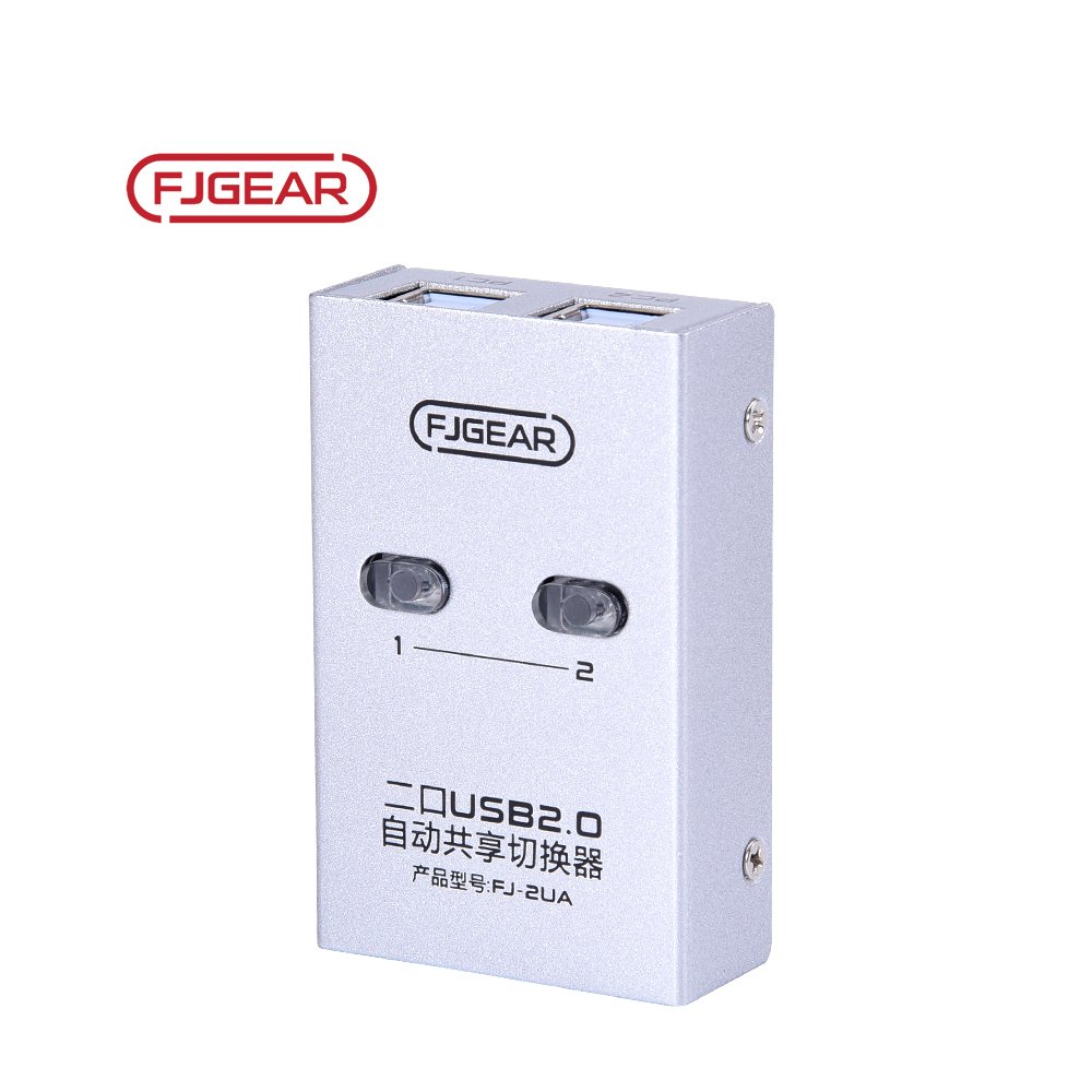 FJ-2UA(small Packing) Fjgear 2 Port Usb Switch Keyboard/hotkey or Push Button Switching Supports Transfer Rates up to 480Mbps