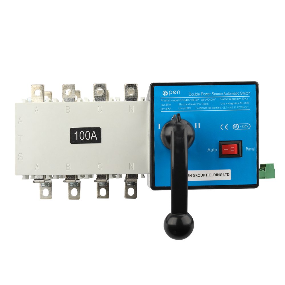 ATS PC Class Automatic Transfer Switch Generator Changeover Switch 3P 4P 160A AC400V Auto or Manual ATS 440V