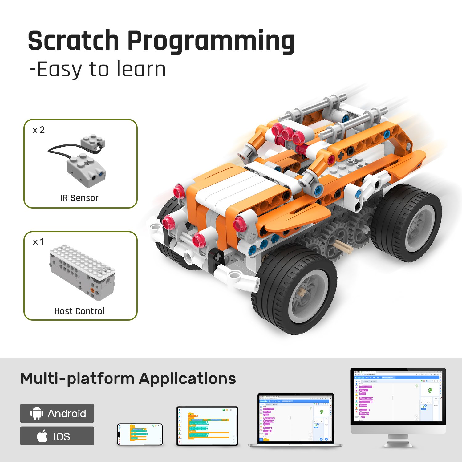 Super Bot Creative STEM Education DIY Coding Robot Kit, Mobile App-Controlled for Kids 6+ Years Old