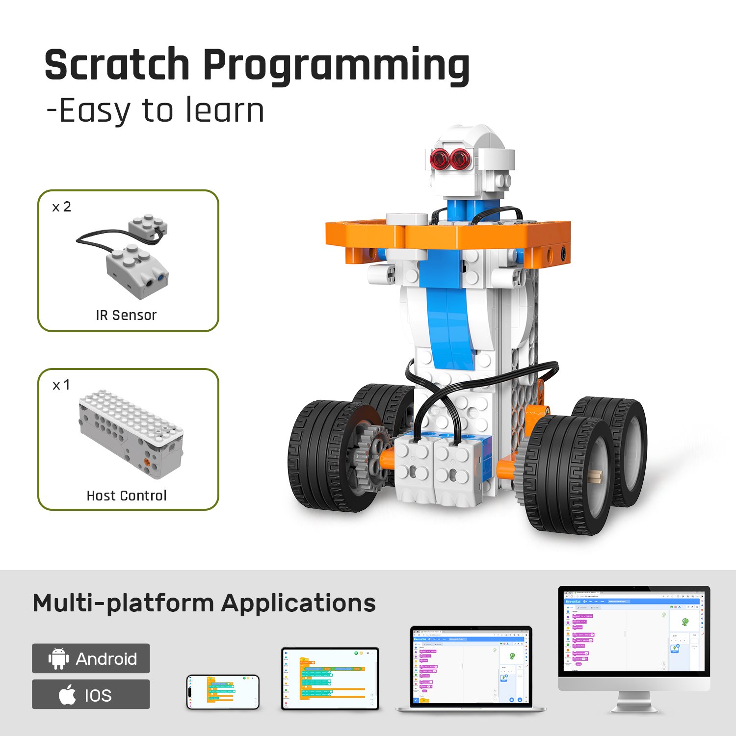 Super Bot Creative STEM Education DIY Coding Robot Kit, Mobile App-Controlled for Kids 6+ Years Old