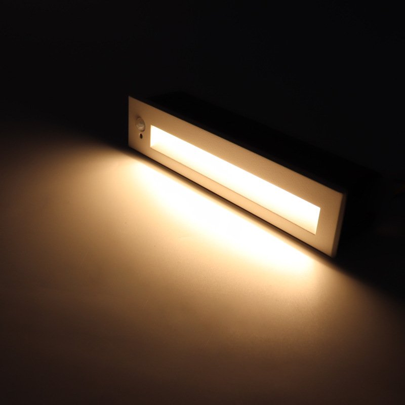 Waterproof IP65 Outdoor Recessed Stairs LED Light Step 12W Switch Control Horizontal Foot Lamp Automatic LED Stair Lighting