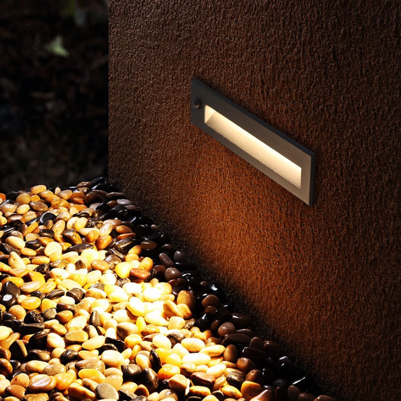 Waterproof IP65 Outdoor Recessed Stairs LED Light Step 12W Switch Control Horizontal Foot Lamp Automatic LED Stair Lighting