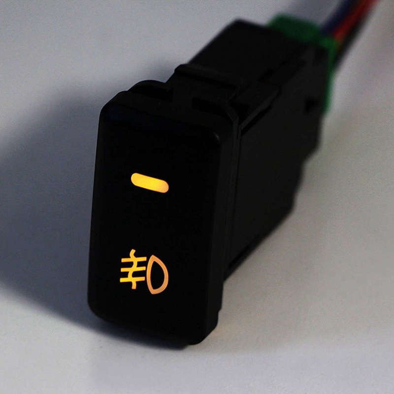 12V Single Switch LED Car Modification Accessories for Toyo-ta FJ Cruiser Hiace Fog Light Switch,green Blue Yellow White Color
