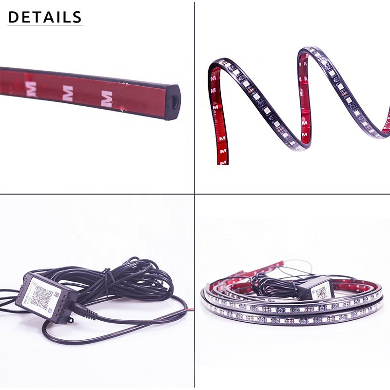 Factory Price Car LED Strip Light App Control RGB Under Car 60 90 120cm Tube Underglow Underbody System Neon Light
